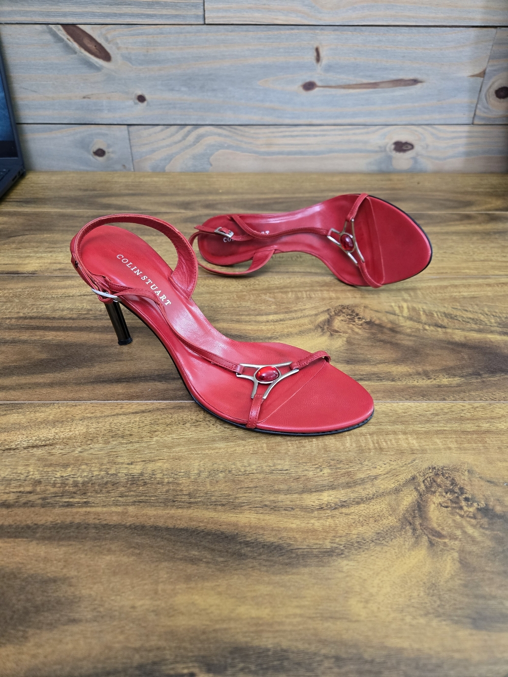 Colin Stuart Red Strappy High Heel Sandals